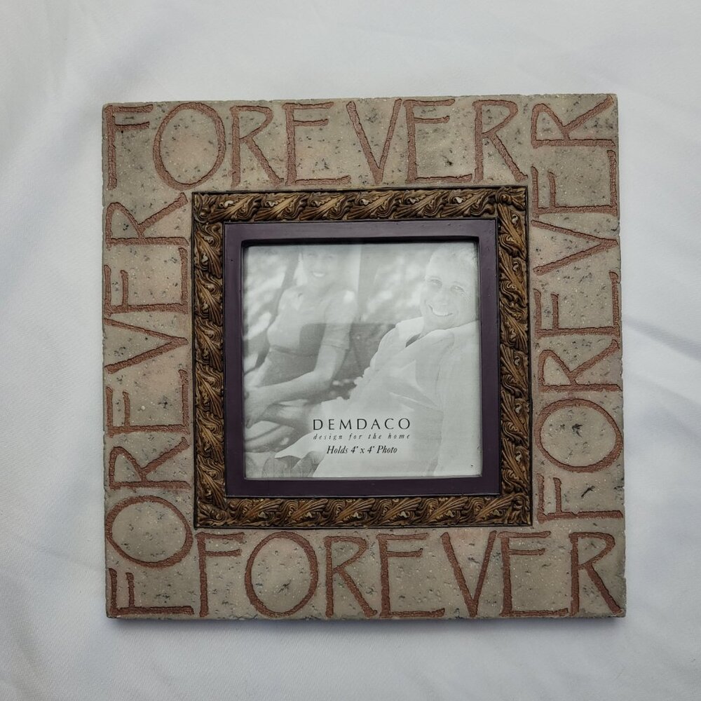 Heartstone Demdaco FOREVER 4X4 Picture Photo Frame Y2K 2005 BILL Stross Plum Tan